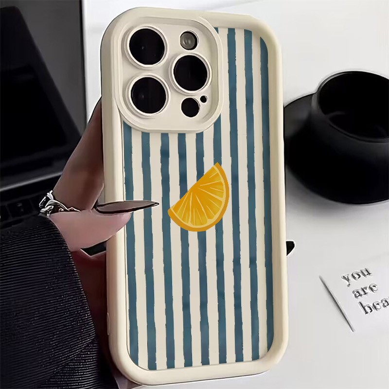 Apple Iphone 15 - Listrado limão fatia padrão caso de